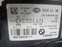 Load image into Gallery viewer, This image displays the left-side LED headlight for the BMW 1 Series F20 and F21 models, featuring OEM genuine quality with part number 7358391. This used original headlamp offers bright LED illumination, precise factory fitment, and durable performance, perfectly suited for the sporty and compact design of the BMW 1 Series