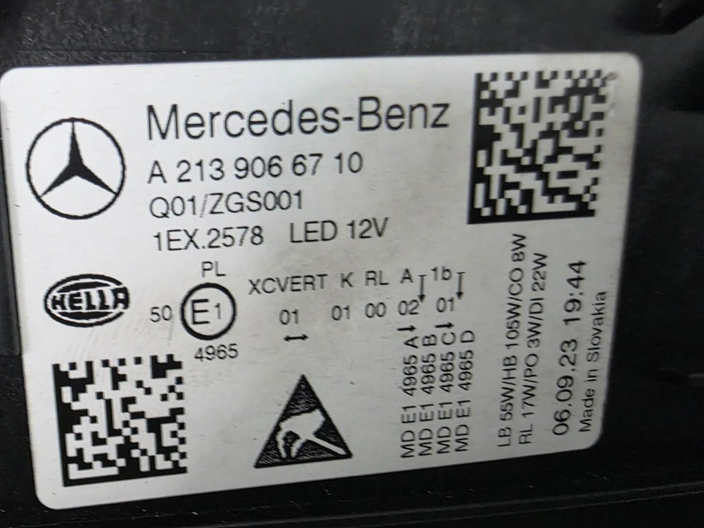 🚗 Mercedes-Benz E-Class W213 FL MultiBeam LED LEFT OEM HEADLIGHT A2139066710
